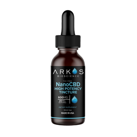 Arkos Nano CBD High Potency Tincture 600mg water-soluble THC-free bottle