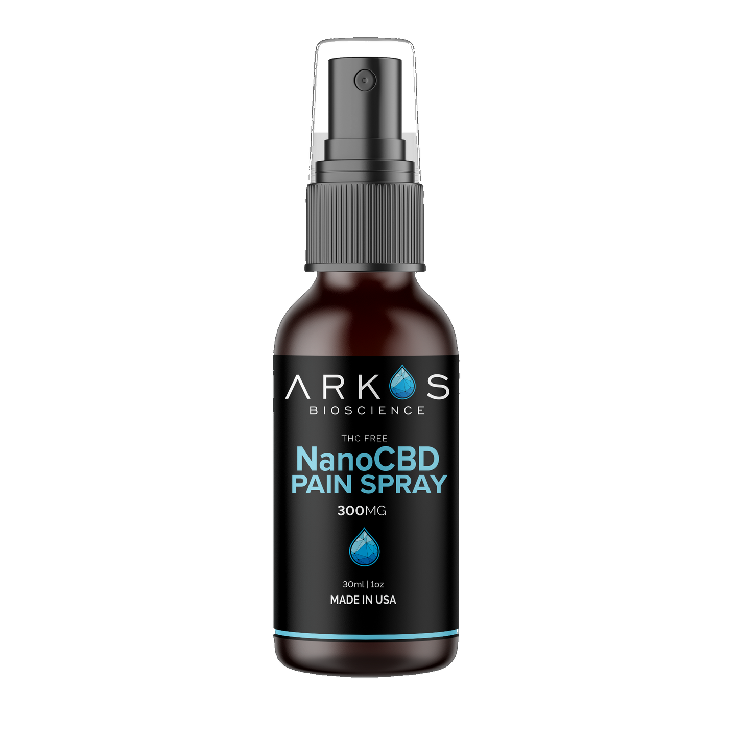 Arkos Nano CBD Pain Spray 300mg fast-absorbing topical spray bottle