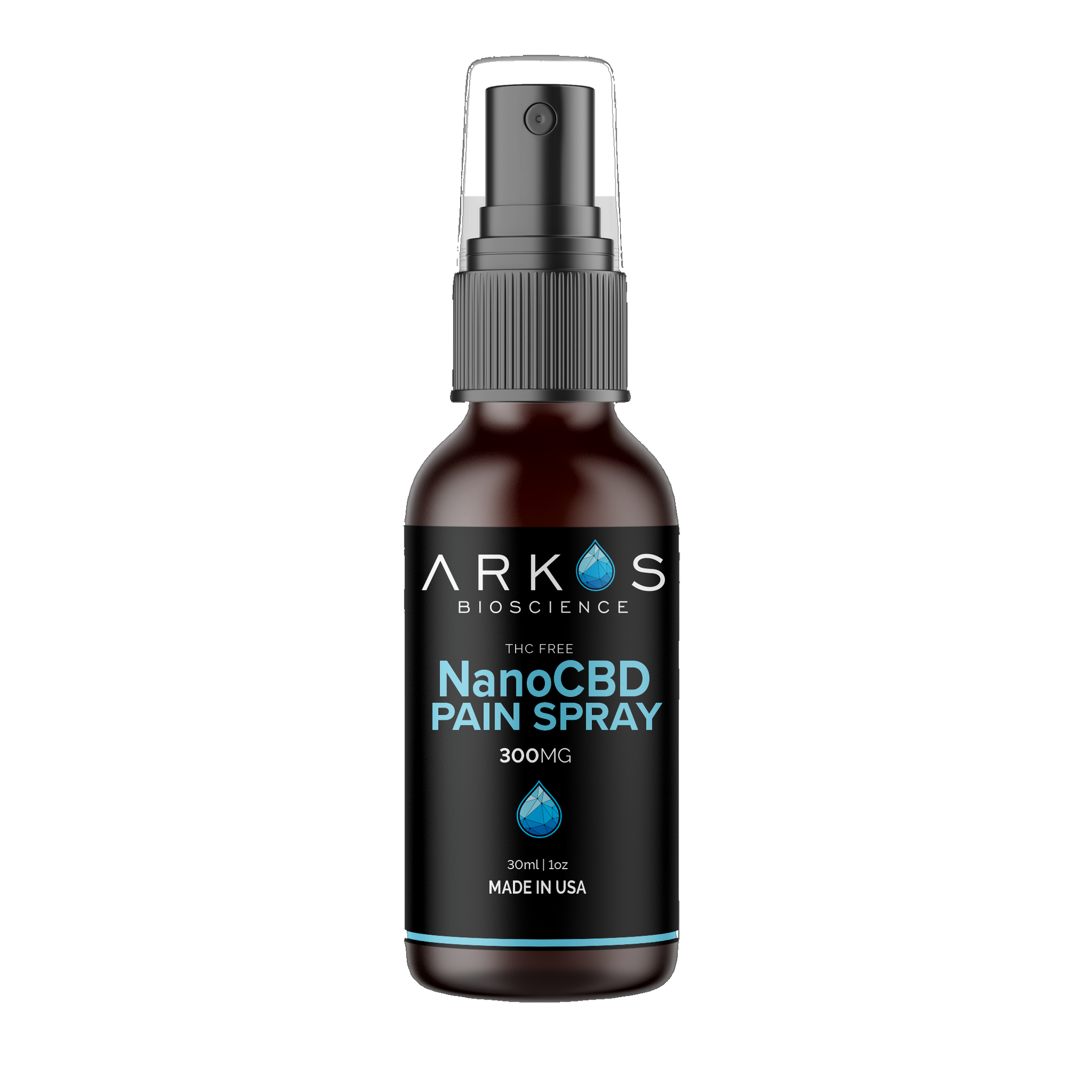 Arkos Nano CBD Pain Spray 300mg fast-absorbing topical spray bottle