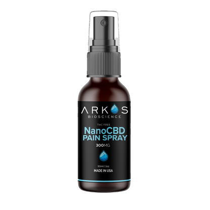 Arkos Nano CBD Pain Spray 300mg fast-absorbing topical spray bottle