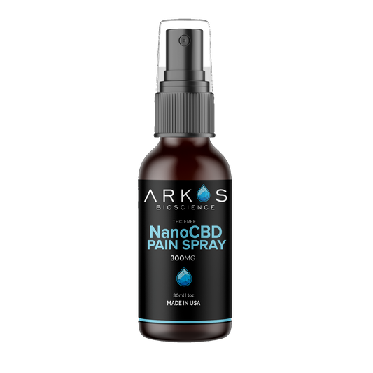 Arkos Nano CBD Pain Spray 300mg fast-absorbing topical spray bottle