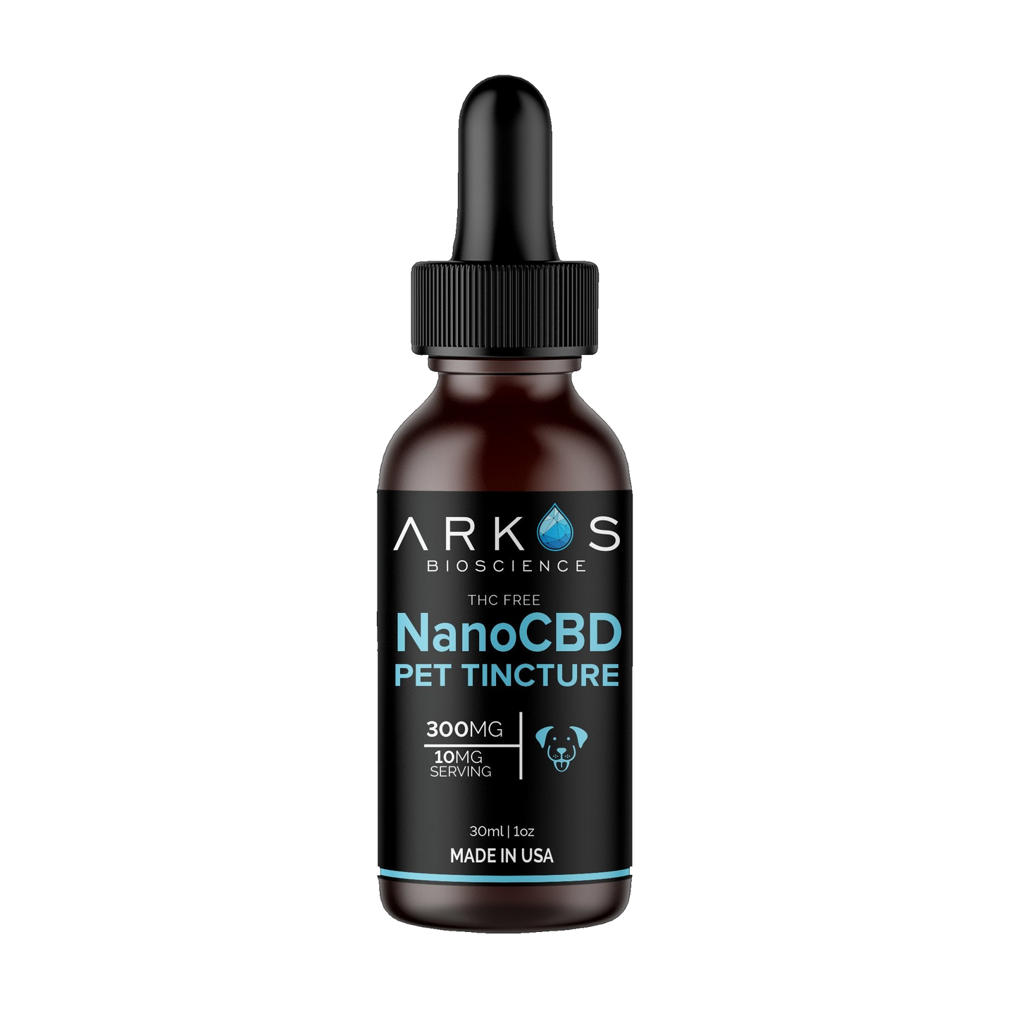Arkos Nano CBD Pet Tincture for dogs and cats water-soluble THC-free bottle