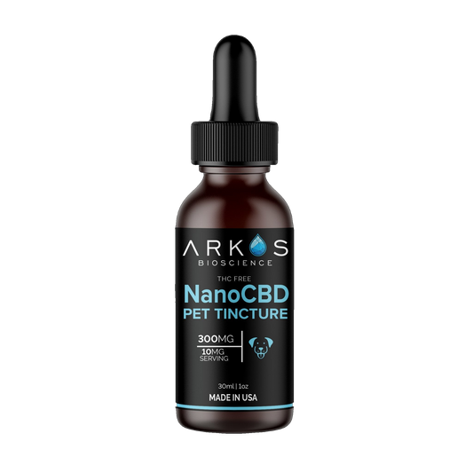 Arkos Nano CBD Pet Tincture for dogs and cats water-soluble THC-free bottle