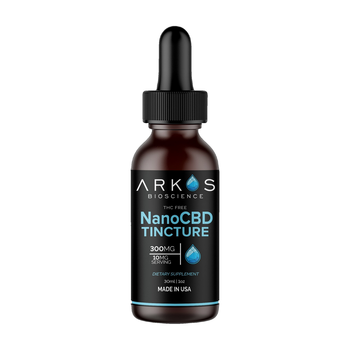 Arkos Nano CBD Tincture 300mg water-soluble daily wellness THC-free bottle