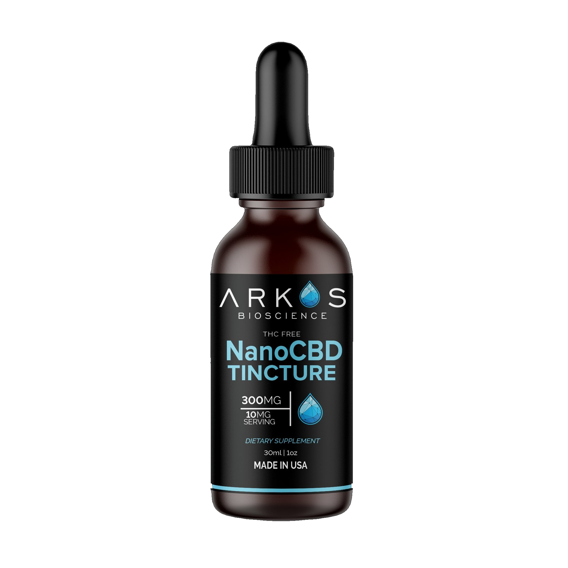 Arkos Nano CBD Tincture 300mg water-soluble daily wellness THC-free bottle